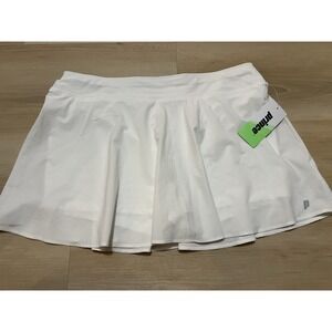 NWT Prince Tennis Skort XL White Flounce Pickleball Skirt With Shorts Grid New